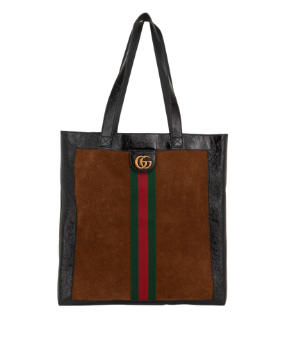 Large Vertical Tote, &pound;750, Handbags, Brown, Suede, Front view